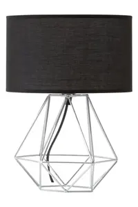 Interiors by Premier Wyra Black And Chrome Finish Table light