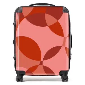 Red Circle Pattern Suitcase - Large