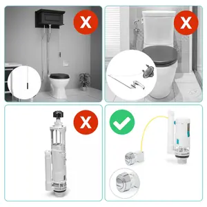 Adjustable Toilet Dual Flush Valve 1.5 & 2" with Cable Push Button