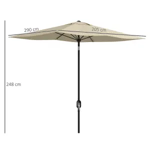 Outsunny 2 x 3(m) Garden Parasol Rectangular Market Umbrella w/ Crank White