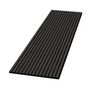 Urban Textures Black Oak Acoustic Wall Panel Sound Absorbing Decorative Wooden Slat Wall Panel 2400mm x 600mm x 21mm