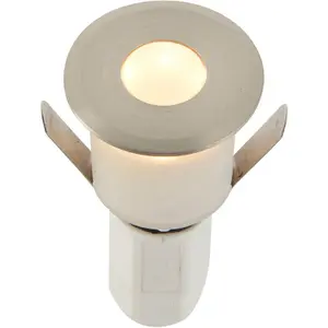 4 PACK Recessed Decking IP67 Guide Light - 1.2W Warm White LED - Satin Nickel