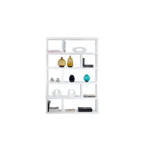 Jago 173cm H x 120cm W Geometric Bookcase White