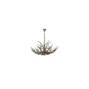 Luminosa Chalet  8 Light Pendant Chandelier Light Brown, E14