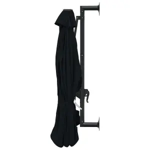 Berkfield Wall-Mounted Parasol with Metal Pole 300 cm Black