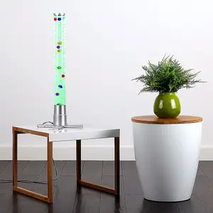 ValueLights LED Colour Changing Novelty Sensory Tower Bubble Lamp - 60cm