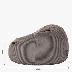 icon Kingston Classic Corduroy Bean Bag Charcoal Grey Bean Bag Chair