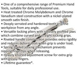 225mm Premium Grip Locking Pliers with Spring-Loaded Mechanism and Durable Steel Construction