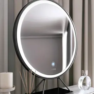 Montana Black Dressing Table with Touch Sensor LED Mirror