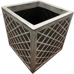 2x Large Square Lazio Effect Planters For Garden Indoor & Outdoor Patio Planters Pots