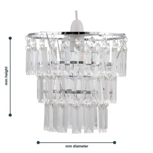 First Choice Lighting Three Tier Acrylic Crystal Light Shade