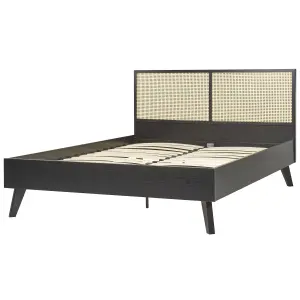 Rattan EU Double Bed Black MONPAZIER