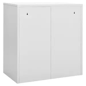 Berkfield Locker Cabinet Light Grey and Red 90x45x92.5 cm Steel