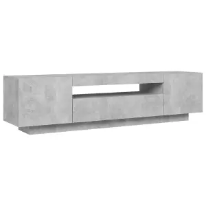 Berkfield TV Cabinet with LED Lights Concrete Grey 160x35x40 cm