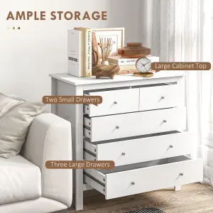 HOMCOM Modern Chest Of Drawers, 5 Drawer Unit Storage Chest for Bedroom