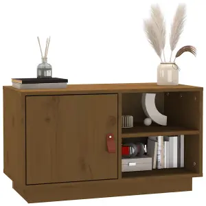 Berkfield TV Cabinet Honey Brown 70x34x40 cm Solid Wood Pine