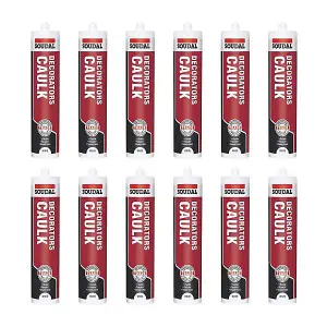 Soudal Decorators Caulk White 290ml - Pack of 12