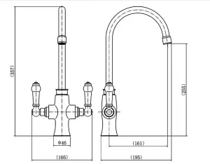 Tre Mercati Kitchen Tap Victoria Nickel Lever Traditional Sink Mixer TM92090