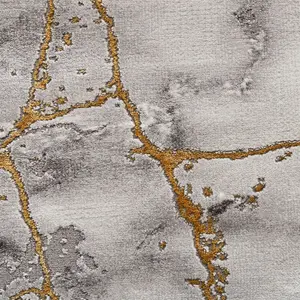 Ivory Gold Abstract Modern Easy to Clean Abstract Rug For Dining Room Bedroom And Living Room-160cm X 220cm