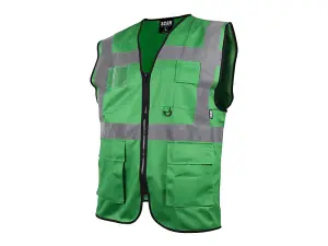 Scan Hi-Visibility Green Utility Waistcoat - Size XL for Enhanced Safety and Comfort