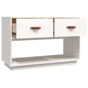 Berkfield TV Cabinet White 90x40x60 cm Solid Wood Pine