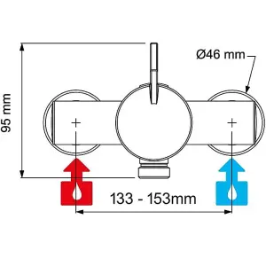 Mira Showers Miniduo Mixer Shower Exposed Valve Only - 133mm 143mm 153mm Centres