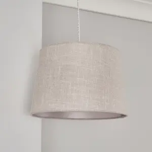 Inlight Petra Light Grey Woven effect Slubby Light shade (D)30cm