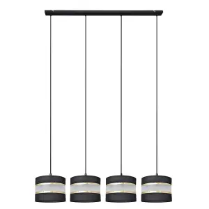 Luminosa Helen Straight Bar Pendant Ceiling Light Black, Gold 100cm