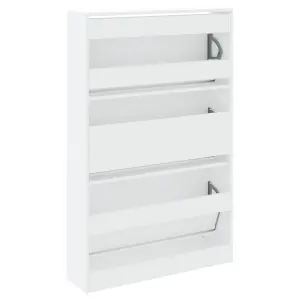 Shoe Cabinet White 80x21x125.5 cm Engineered Wood