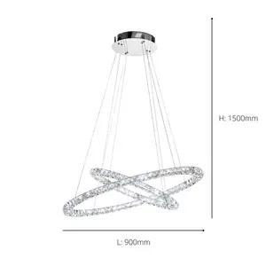 EGLO Toneria Chrome Crystal LED Pendant Light