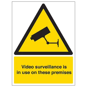 Video Surveillance Use Surveillance Sign Adhesive Vinyl 150x200mm (x3)