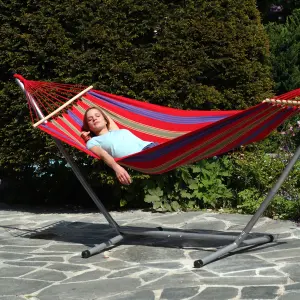 Amazonas Aruba Cayenne Single Spreader bar Cotton Weatherproof Garden Hammock With Bag