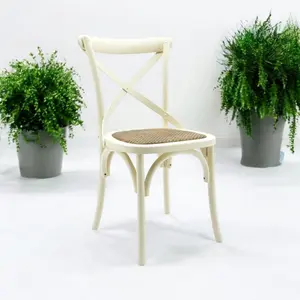 Arnulfo Cross Back Dining Chair Cream