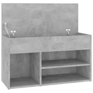 Berkfield Shoe Bench Concrete Grey 80x30x45 cm Engineered Wood