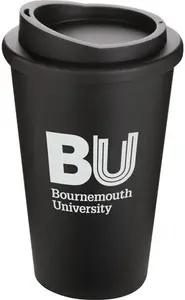 Promotional Printed Americano Mugs | Branded Americano Travel Mugs - Black Mug - Black Lid