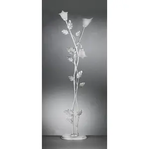 Luminosa Marilena 3 Light Multi Arm Floor Lamp, White, Silver