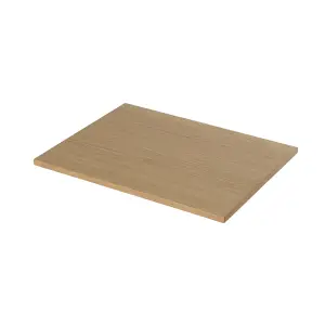 GoodHome Avela Matt Oak Veneer Square edge Chipboard Worktop (T) 1.8cm x (L) 60cm x (W) 45.1cm