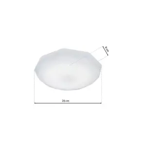 Milagro Hex 26CM 12W(70W) Ceiling Lamp A Highly Efficient Modern Ceiling Lamp With Low Energy LED Light Source Included