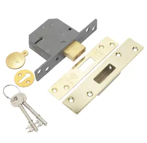 Yale 64mm Polished Brass 5 lever Deadlock