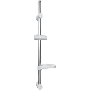 Euroshowers Shower Slider Riser Rail - White w/ Soap Dish