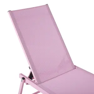 Sun Lounger Metal Pink PORTOFINO