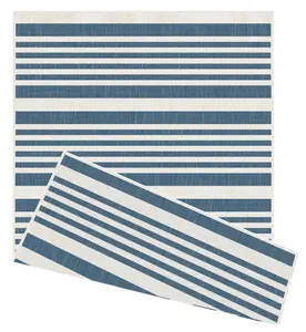 Duo Weave Collection Outdoor Rugs in Modern Stripes