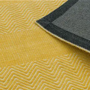 Yellow Modern Geometric Graphics Natural Fibers Handmade Rug For Dining Room Bedroom & Living Room-160cm X 230cm