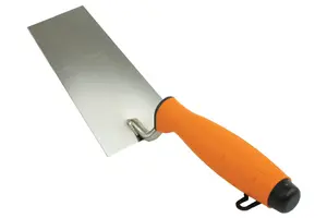 Toolty Bucket Trowel with Rubber Handle 130mm Stainless Stee for Scooping and Scraping Mortar Cement Plaster Masonry Brickwork