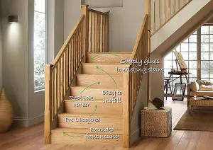 Cheshire Mouldings Stair Klad Oak Universal Bullnose (L) 235mm (W) 1200mm (T) 200mm