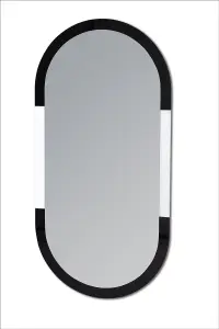 Showerdrape Putney Arched Oval Wall Mounted Black Framed Bathroom Mirror 80 x 40cm