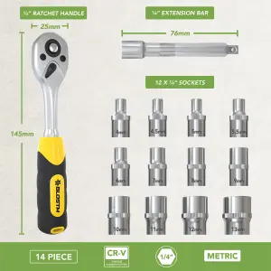 BLOSTM 14 Piece Socket Set - 4-13mm