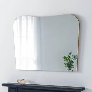 Irregular Frameless Gold Overmantle Mirror 106(w)x78cm(h)