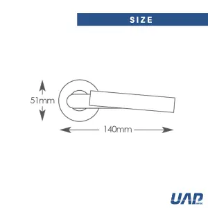 Intelligent Hardware - Internal Door Handle - Pair - Lever on Round Rose - Ruby - Polished/Satin Chrome