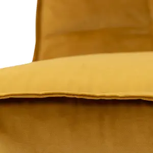 icon Dolce Lounger Bean Bag Ochre Yellow Velvet Bean Bag Chair